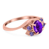 Art Deco Oval Natural Stone Swirl Ring