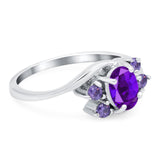 Art Deco Oval Natural Stone Swirl Ring