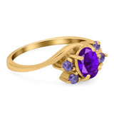 Art Deco Oval Natural Stone Swirl Ring