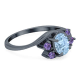 Art Deco Oval Natural Stone Swirl Ring