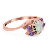 Art Deco Oval Natural Stone Swirl Ring