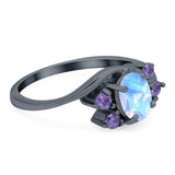 Art Deco Oval Natural Stone Swirl Ring