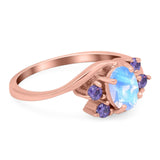 Art Deco Oval Natural Stone Swirl Ring