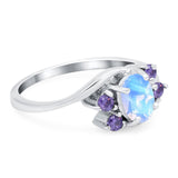 Art Deco Oval Natural Stone Swirl Ring