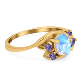 Art Deco Oval Natural Stone Swirl Ring