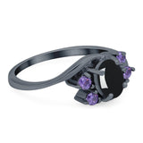 Art Deco Oval Natural Stone Swirl Ring