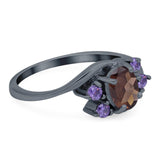 Art Deco Oval Natural Stone Swirl Ring