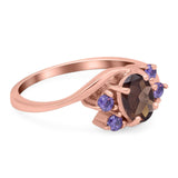 Art Deco Oval Natural Stone Swirl Ring