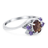 Art Deco Oval Natural Stone Swirl Ring