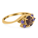 Art Deco Oval Natural Stone Swirl Ring