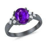 Vintage Style Oval Natural Stone Ring 