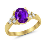 Vintage Style Oval Natural Stone Ring 