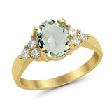 Vintage Style Oval Natural Stone Ring 