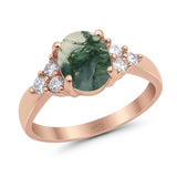 Vintage Style Oval Natural Stone Ring 