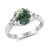 Vintage Style Oval Natural Stone Ring 