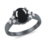 Vintage Style Oval Natural Stone Ring 