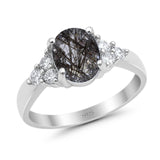 Vintage Style Oval Natural Stone Ring 