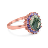 Art Deco Oval Natural Stone Ring