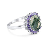 Art Deco Oval Natural Stone Ring