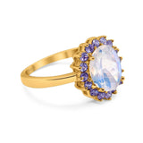 Art Deco Oval Natural Stone Ring