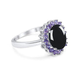 Art Deco Oval Natural Stone Ring
