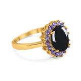 Art Deco Oval Natural Stone Ring