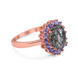 Art Deco Oval Natural Stone Ring