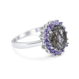 Art Deco Oval Natural Stone Ring