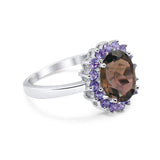 Art Deco Oval Natural Stone Ring