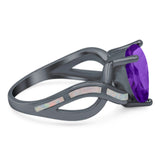 Pear Teardrop Natural Stone Infinity Ring