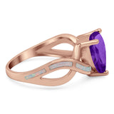 Pear Teardrop Natural Stone Infinity Ring