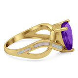 Pear Teardrop Natural Stone Infinity Ring