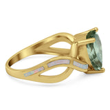 Pear Teardrop Natural Stone Infinity Ring