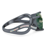 Pear Teardrop Natural Stone Infinity Ring