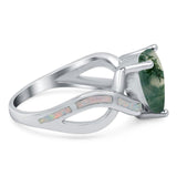 Pear Teardrop Natural Stone Infinity Ring