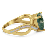 Pear Teardrop Natural Stone Infinity Ring