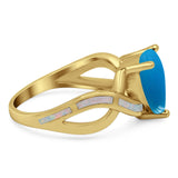 Pear Teardrop Natural Stone Infinity Ring