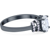 Art Deco Oval Natural Stone Wedding Ring