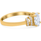 Art Deco Oval Natural Stone Wedding Ring