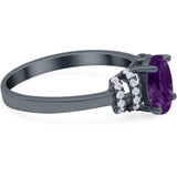 Art Deco Oval Natural Stone Wedding Ring