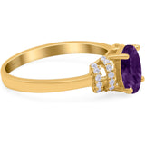 Art Deco Oval Natural Stone Wedding Ring