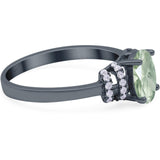 Art Deco Oval Natural Stone Wedding Ring