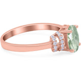 Art Deco Oval Natural Stone Wedding Ring