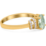 Art Deco Oval Natural Stone Wedding Ring