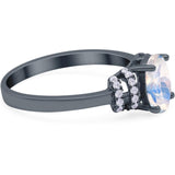 Art Deco Oval Natural Stone Wedding Ring