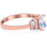 Art Deco Oval Natural Stone Wedding Ring