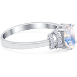 Art Deco Oval Natural Stone Wedding Ring