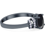 Art Deco Oval Natural Stone Wedding Ring