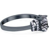 Art Deco Oval Natural Stone Wedding Ring