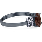 Art Deco Oval Natural Stone Wedding Ring